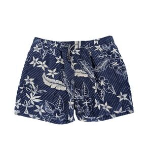 Reyn‎ Spooner Swim Trunks Mens 2XL Navy Blue Floral Hibiscus Board Shorts Retro